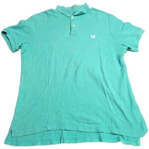 Chaps Short Sleeve Pique Polo Shirt Men's Size L Mint Green Logo Crest